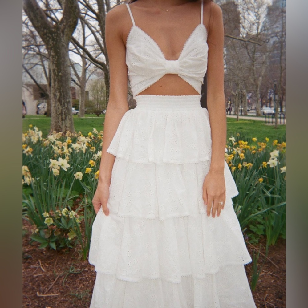 NWT Hill House Noemi tiered eyelet maxi skirt